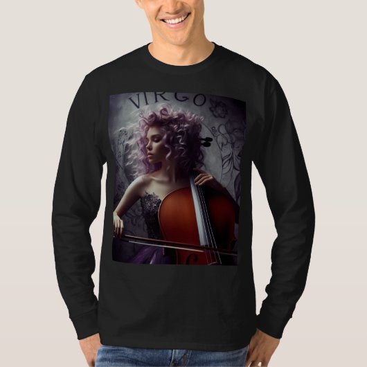 Virgo Zodiac Musician Cello T-shirt (Voorkant)