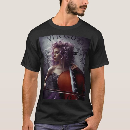 Virgo Zodiac Musician Cello T-shirt (Voorkant)