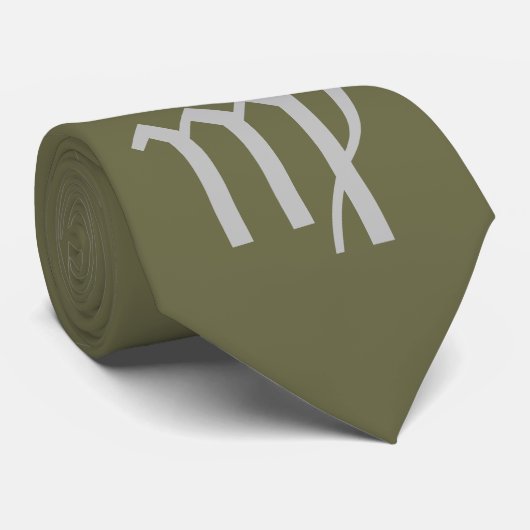Virgo Zodiac olijfgroene stropdas (Opgerold)