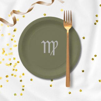 Virgo Zodiac - Olive Papieren Bordje