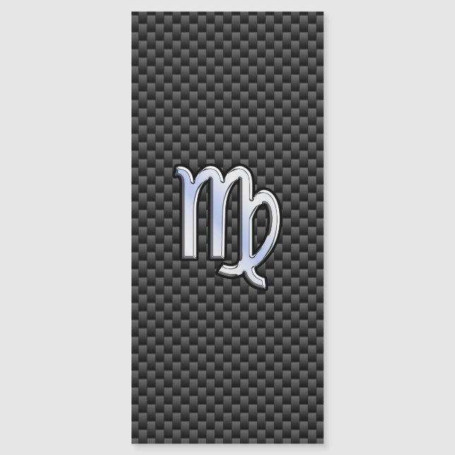 Virgo Zodiac on Charcoal Carbon Fiber Print (Voorkant)