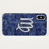Virgo Zodiac op Navy Digital Camouflage Case-Mate iPhone Case (Achterkant (horizontaal))