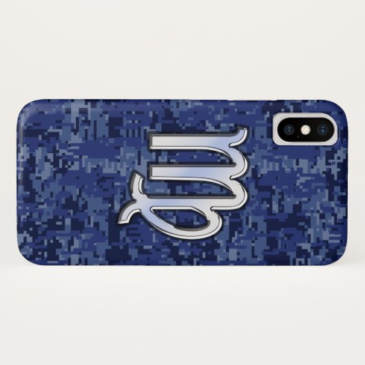 Virgo Zodiac op Navy Digital Camouflage Case-Mate iPhone Case (Achterkant (horizontaal))