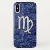 Virgo Zodiac op Navy Digital Camouflage Case-Mate iPhone Case (Achterkant)