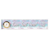 Virgo Zodiac op Pastels Nacre Moeder van Pearl Naambordje (Voorkant)