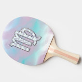 Virgo Zodiac op Pastels Nacre Moeder van Pearl Tafeltennisbatje (Zijkant)