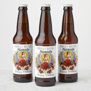 Virgo Zodiac Personalize Birthday Gift Bier Etiket