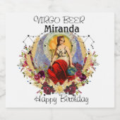 Virgo Zodiac Personalize Birthday Gift Bier Etiket (Enkel label)
