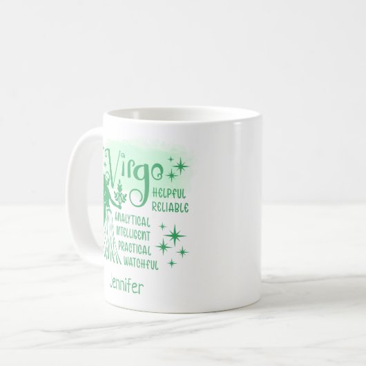 Virgo Zodiac Personalized Traits Horoscope Koffiemok (Voorkant links)