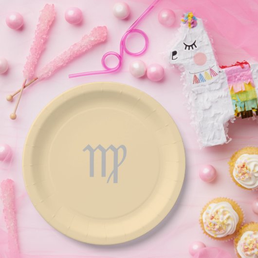 Virgo Zodiac - Perzikkleur Papieren Bordje (Feest)