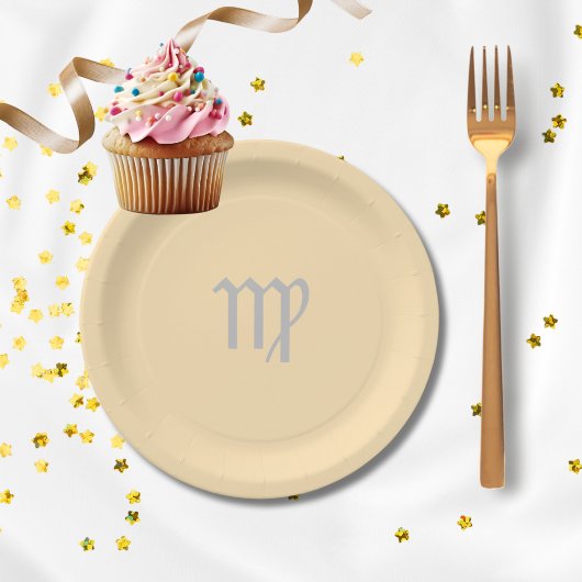 Virgo Zodiac - Perzikkleur Papieren Bordje