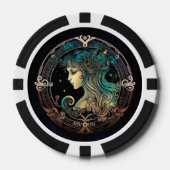 Virgo Zodiac Poker Chips - Astrologie Spel Nacht (Voorkant)