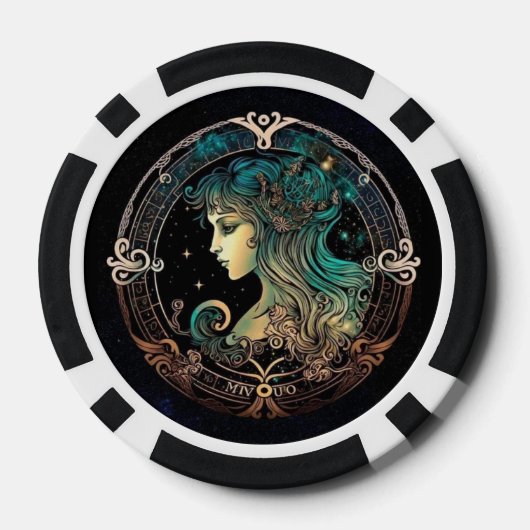 Virgo Zodiac Poker Chips - Astrologie Spel Nacht (Achterkant)