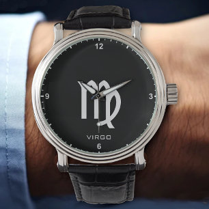 Virgo Zodiac Sign Aangepaste Naam Tekst Eenvoudig  Horloge