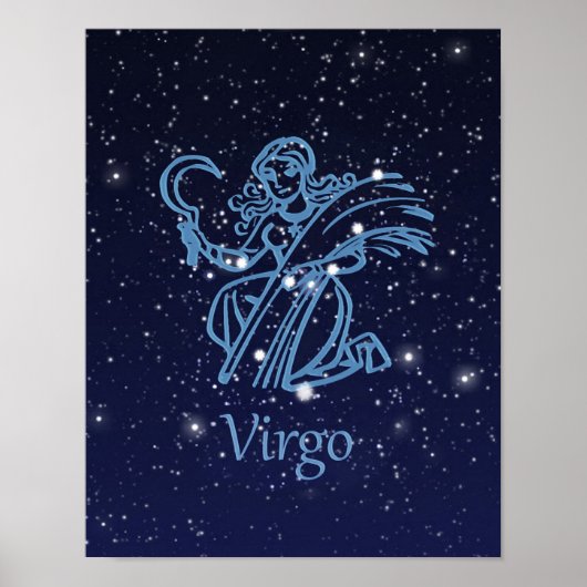 Virgo Zodiac Sign and Constellation Poster (Voorkant)