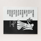 Virgo Zodiac Sign, Black & White Jigzaag Puzzle Legpuzzel (Horizontaal)