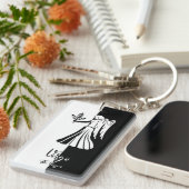 Virgo Zodiac Sign, Black & White Sleutelhanger (Voorkant Rechts)