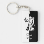 Virgo Zodiac Sign, Black & White Sleutelhanger (Voorkant)
