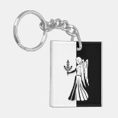 Virgo Zodiac Sign, Black & White Sleutelhanger (Voorkant Links)