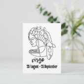 Virgo, Zodiac Sign Briefkaart (Staand voorkant)