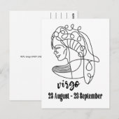 Virgo, Zodiac Sign Briefkaart (Voorkant / Achterkant)