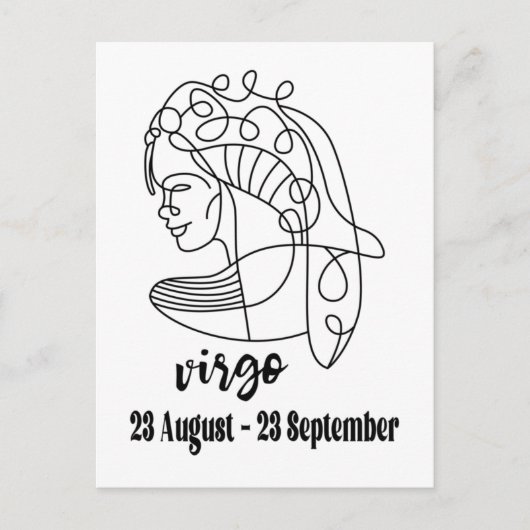 Virgo, Zodiac Sign Briefkaart (Voorkant)