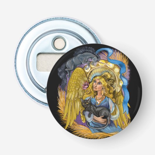 Virgo Zodiac Sign Button Flesopener (Voorkant)
