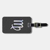 Virgo Zodiac Sign Charcoal Carbon Fiber Print Bagagelabel (Voorkant horizontaal)
