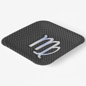 Virgo Zodiac Sign Charcoal Carbon Fiber Print Papieren Bordje (Gebogen)