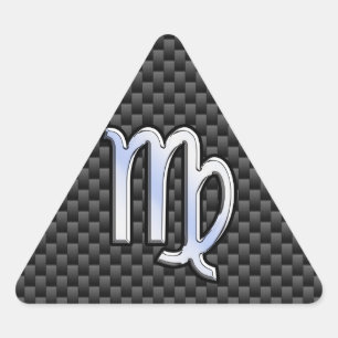 Virgo Zodiac Sign Charcoal Carbon Fiber Print Sticker