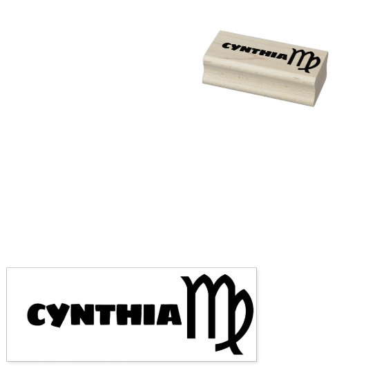 Virgo Zodiac Sign Cool Persoonlijke naam Word Rubberstempel (Gestempeld)