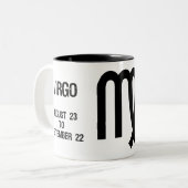 Virgo Zodiac Sign ("de teleurgestelde godin") Tweekleurige Koffiemok (Voorkant links)