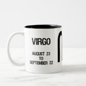 Virgo Zodiac Sign ("de teleurgestelde godin") Tweekleurige Koffiemok (Links)