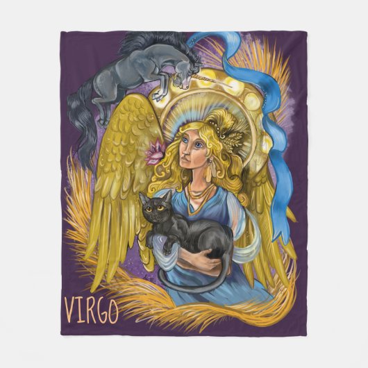 Virgo Zodiac Sign Fleece Deken (Voorkant)