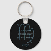 Virgo Zodiac Sign Fun Quote Blue Text Birthday Sleutelhanger (Achterkant)