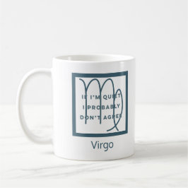 Virgo Zodiac Sign Fun Quote Blue & White Birthday Koffiemok