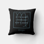Virgo Zodiac Sign Fun Quote Blue & White Birthday Kussen (Achterkant)