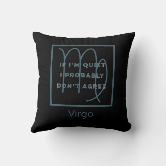 Virgo Zodiac Sign Fun Quote Blue & White Birthday Kussen (Achterkant)