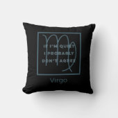 Virgo Zodiac Sign Fun Quote Blue & White Birthday Kussen (Voorkant)