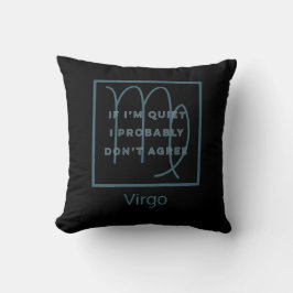 Virgo Zodiac Sign Fun Quote Blue & White Birthday Kussen