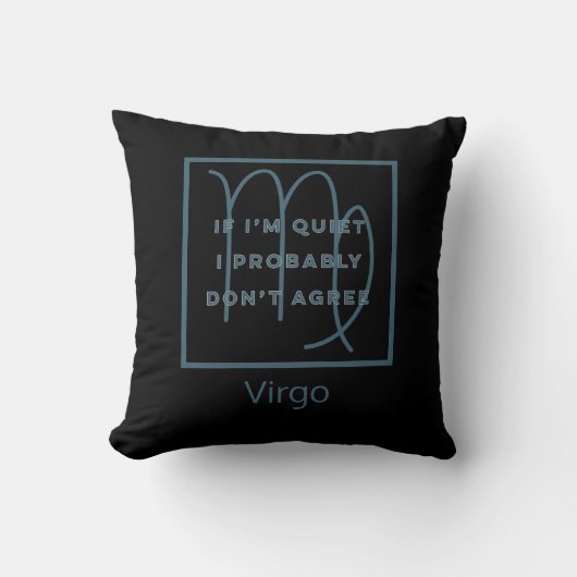 Virgo Zodiac Sign Fun Quote Blue & White Birthday Kussen (Voorkant)