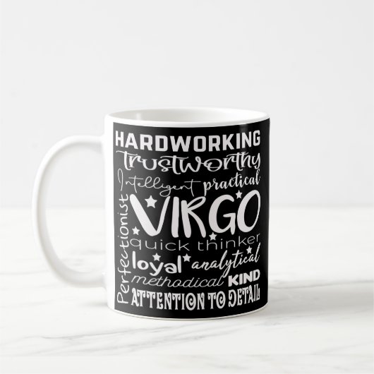 Virgo Zodiac Sign Grafische T - shirts voor vrouwe Koffiemok (Links)