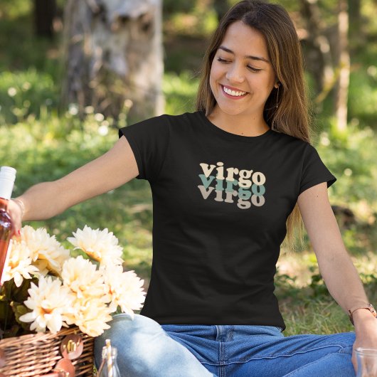 Virgo Zodiac Sign | Groene en bruine kleur T-shirt