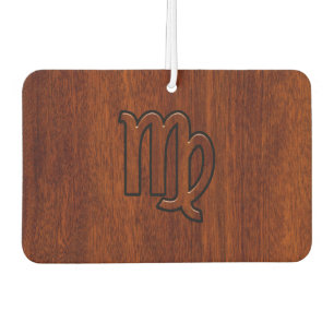 Virgo Zodiac Sign in Brown Mahogany Style Luchtverfrisser
