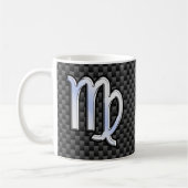 Virgo Zodiac Sign in Charcoal Carbon Fiber Print Koffiemok (Links)
