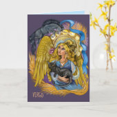 Virgo Zodiac Sign Kaart (Gele Bloem)