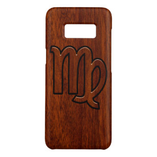 Virgo Zodiac Sign Mahogany Wood Style Decor Case-Mate Samsung Galaxy S8 Hoesje