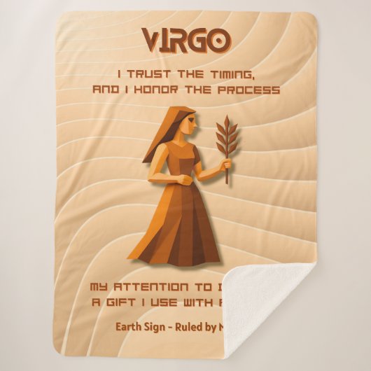 Virgo Zodiac Sign Modern 3D Astrology Design Sherpa Deken (Voorkant)