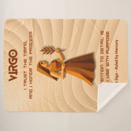 Virgo Zodiac Sign Modern 3D Astrology Design Sherpa Deken (Voorkant (horizontaal))