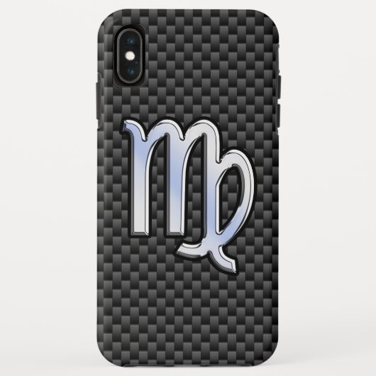 Virgo Zodiac Sign on Charcoal Carbon Fiber Case-Mate iPhone Case (Achterkant)